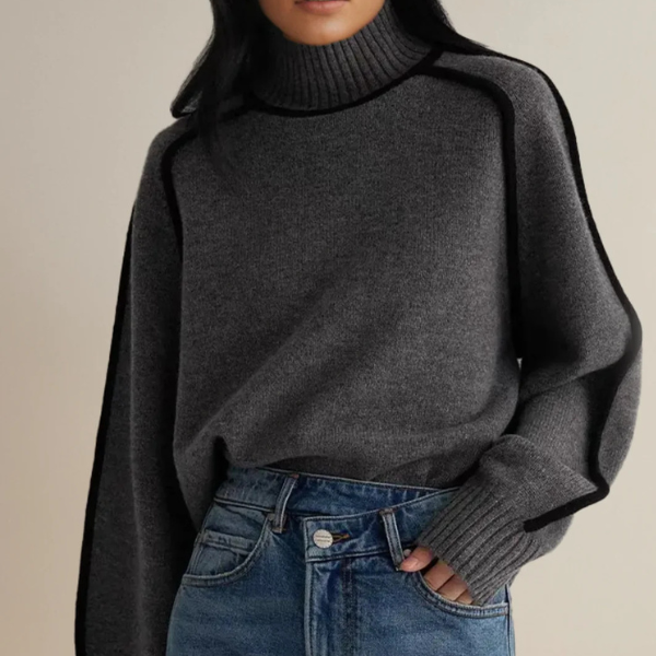 Damen Pullover Hohler Kragen Langer Ärmel