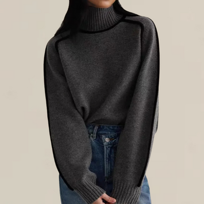 Damen Pullover Hohler Kragen Langer Ärmel