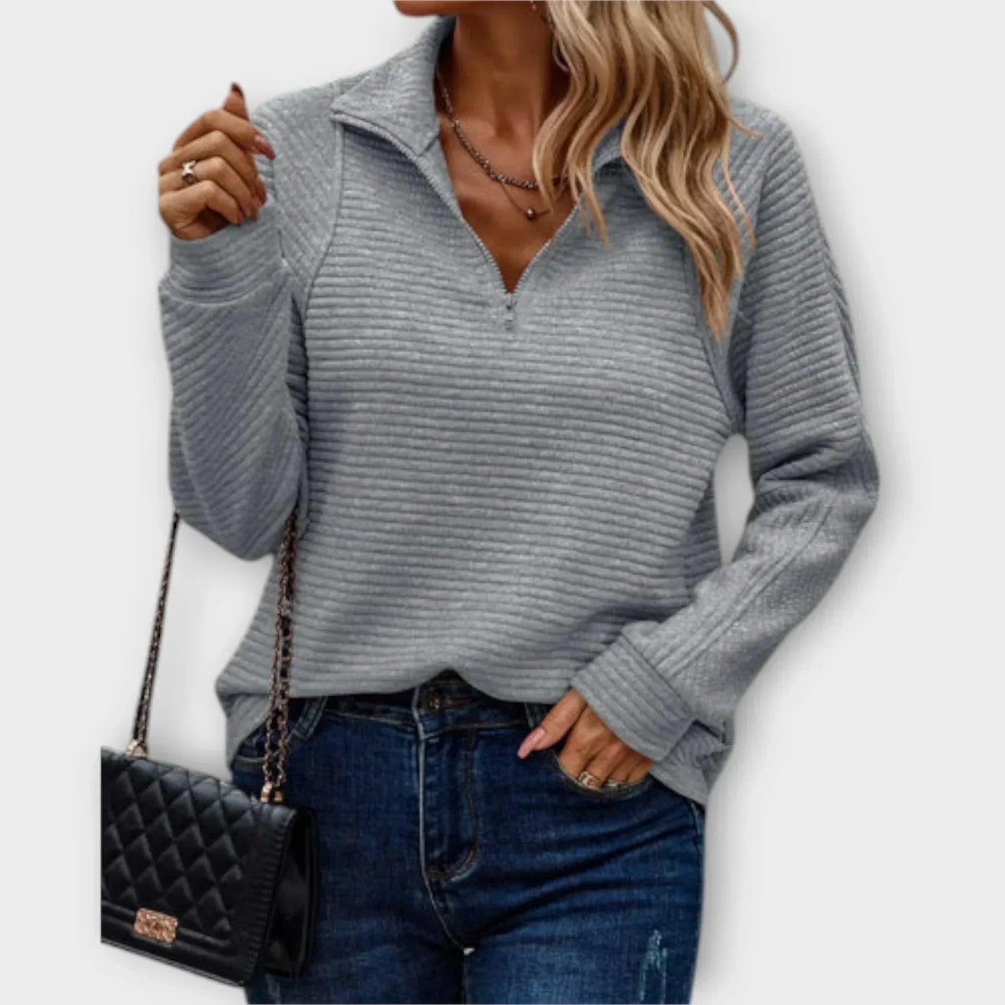 Gisela Damen Halb-Zip Pullover
