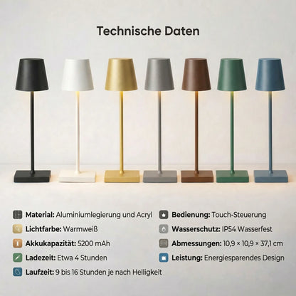 Wiederaufladbare Tischleuchte Kabellampe Tischlicht