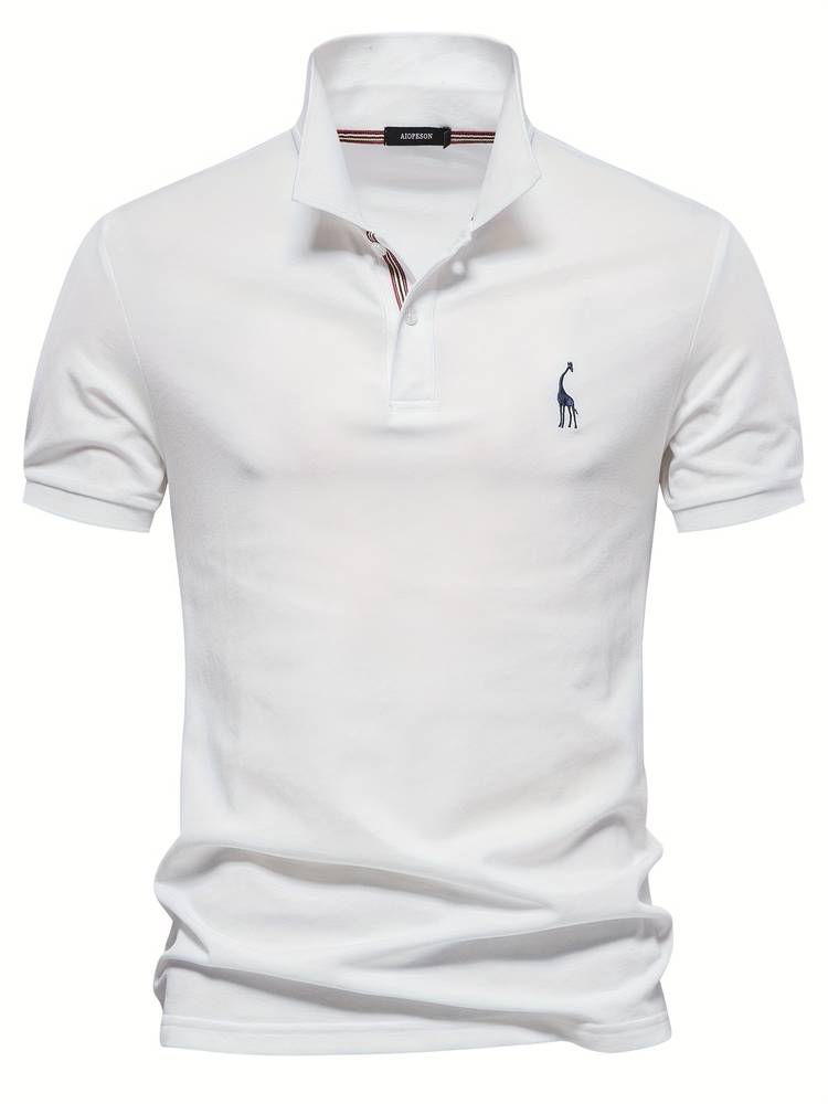 Norvielle Herren Poloshirt Reine Baumwolle Sportlich Weiß