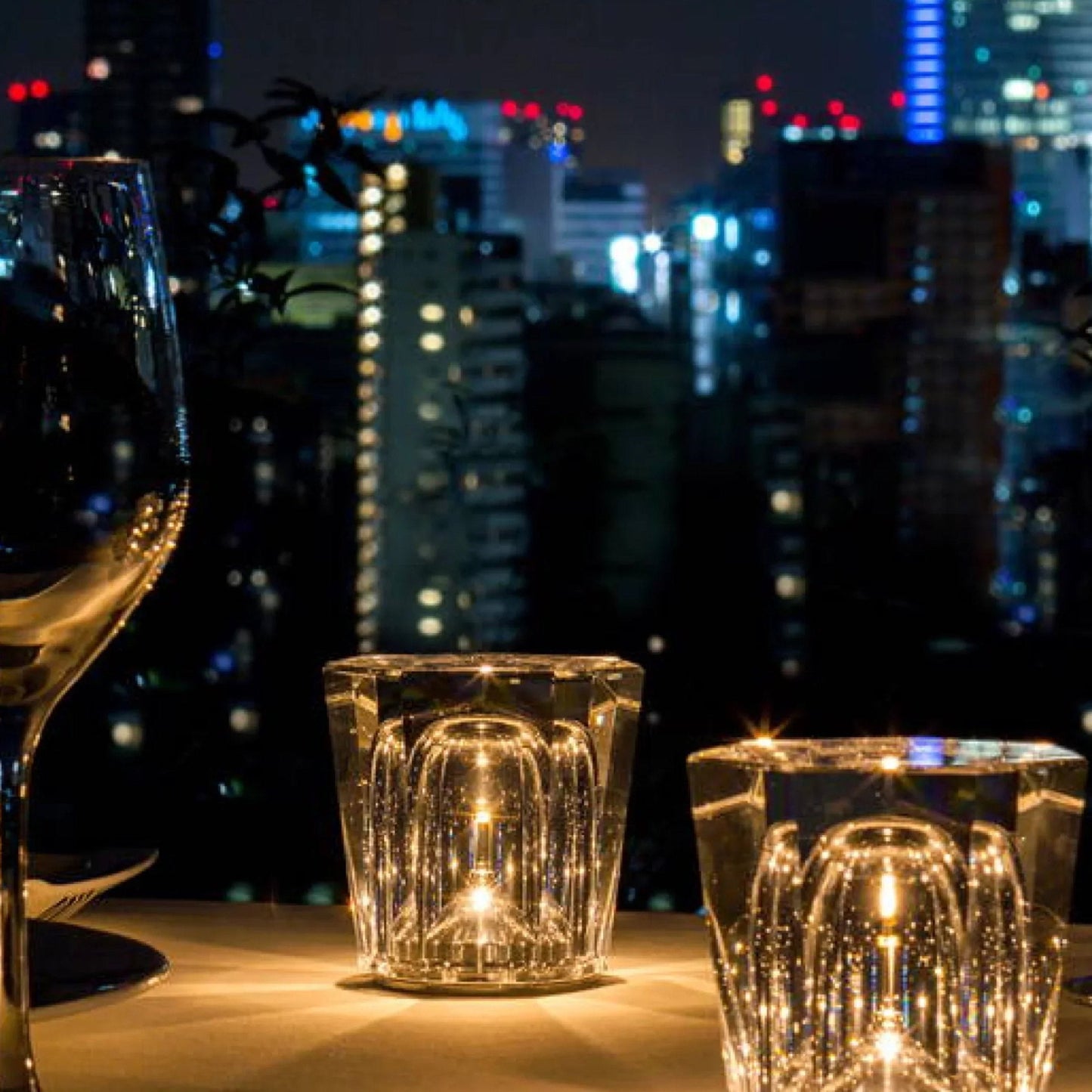 Kristall Tischlampe Diamantoptik 360° Licht Kabellos USB Aufladbar