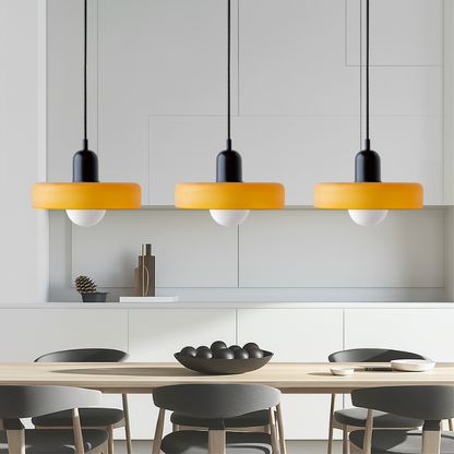 Bauhaus 3-Arm Pendelleuchte Bunt Glas