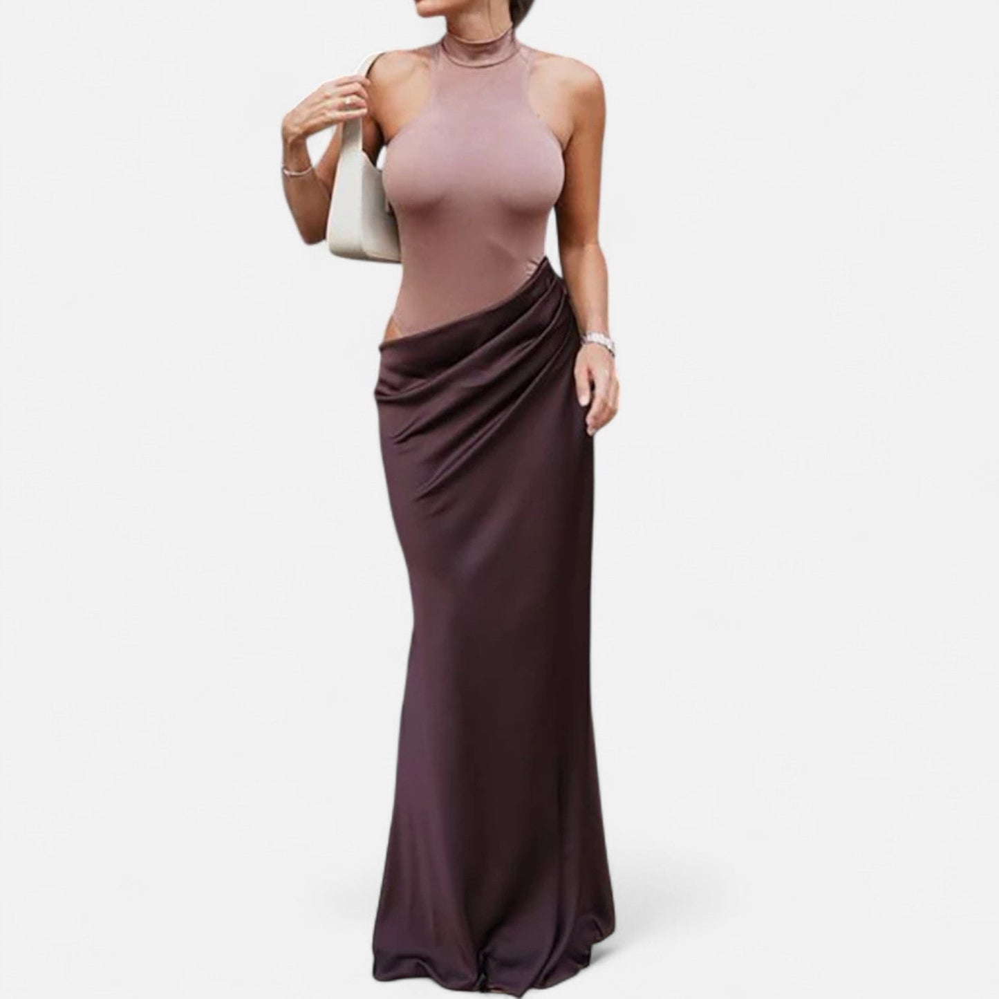 Damen Maxikleid Cut-Out Neckholder