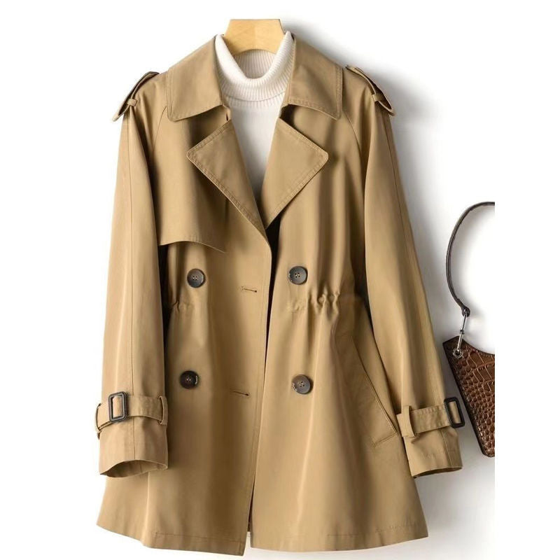 Norvielle Herren Trenchcoat Doppeltknopf Klassisch Beige
