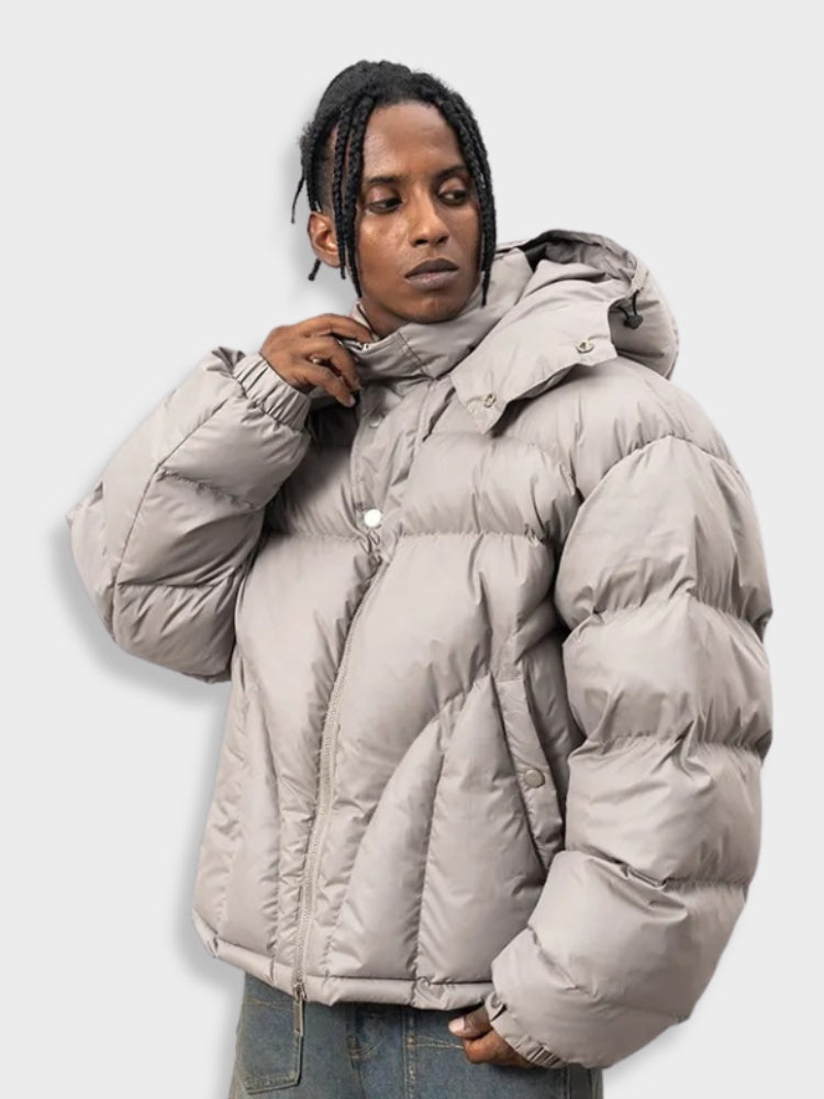Herren Parka Pufferjacke Mit Kapuze