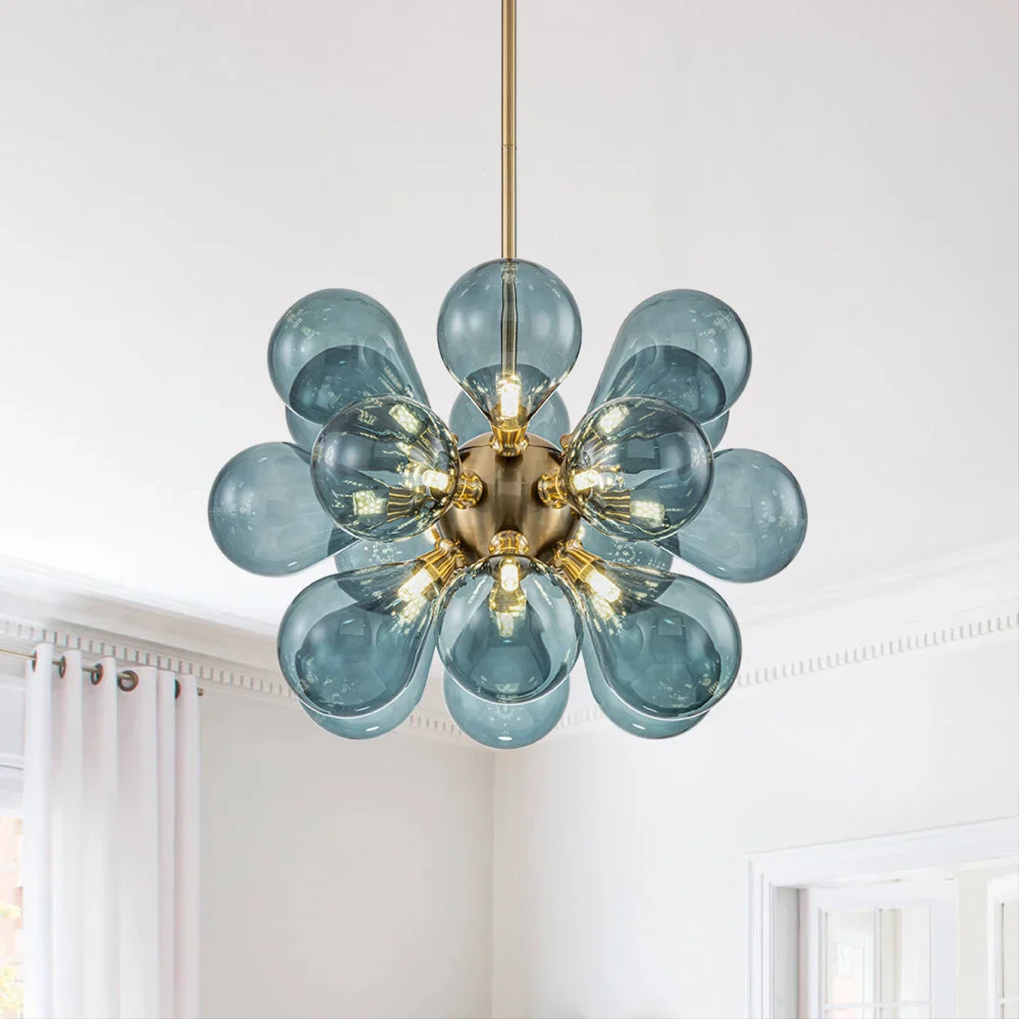 Blaue Glas Pendelleuchte Cluster Leuchte - Norvielle