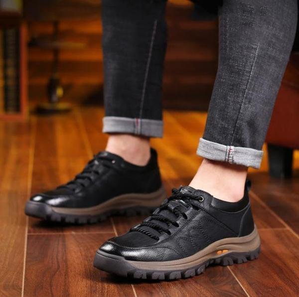 Herren Lederstiefel Wasserdicht Rutschfest Komfortschuhe