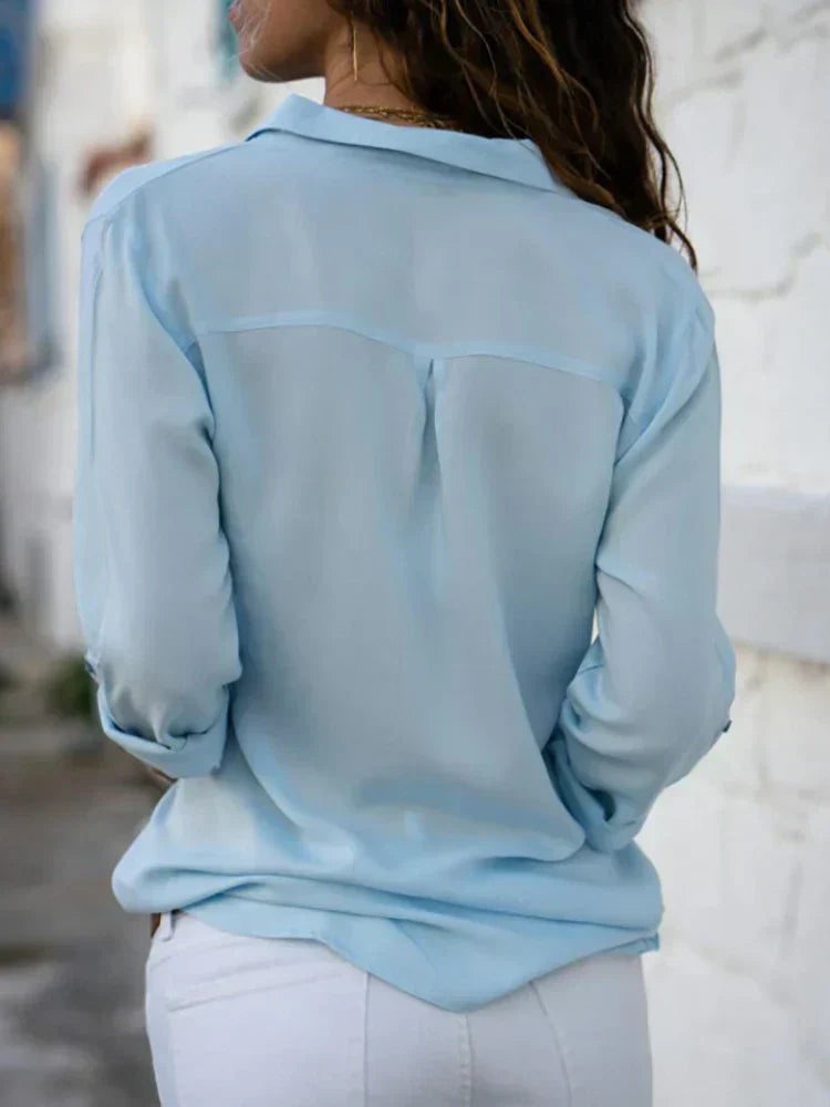Damen Bluse Klassisch Zeitlos Weiße Baumwolle