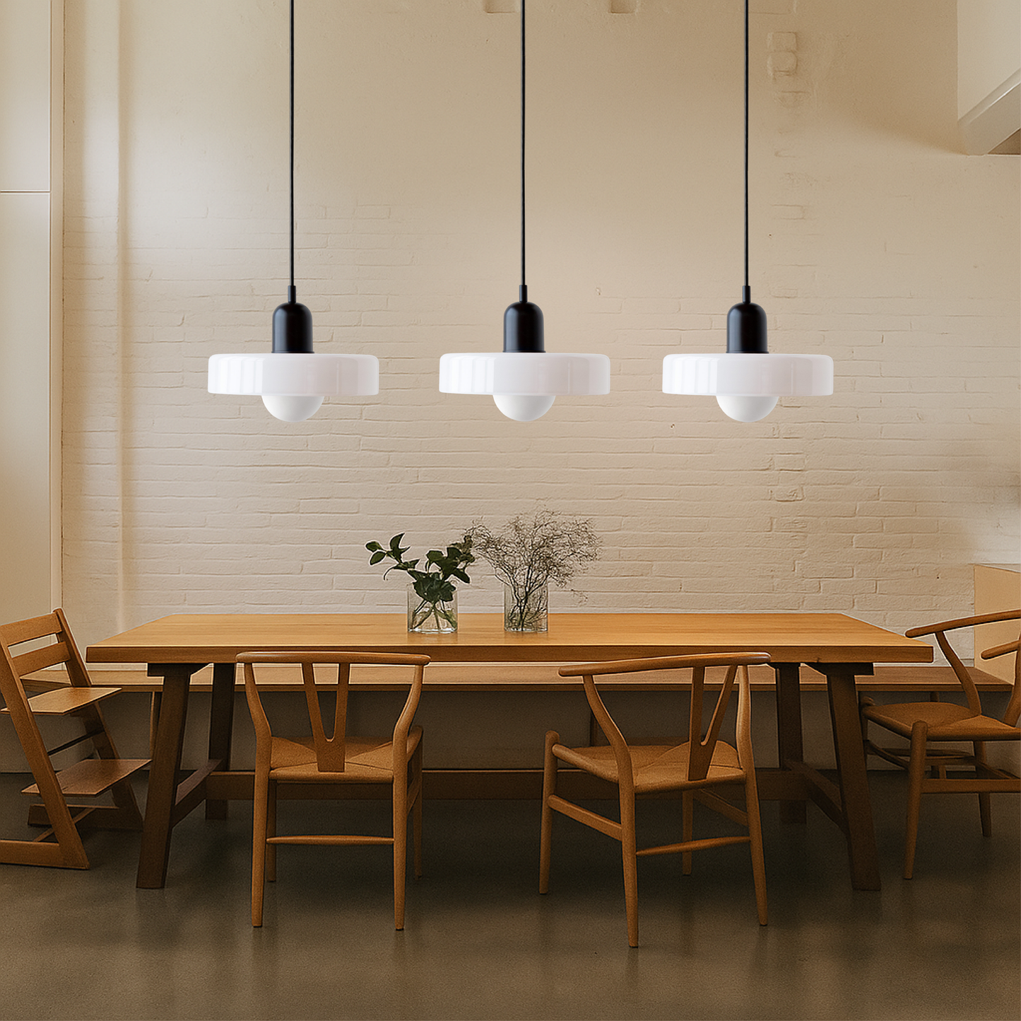 Bauhaus 3-Arm Pendelleuchte Bunt Glas - Norvielle
