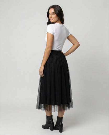 Norvielle Damen Knöchellanger Rock Hohe Taille