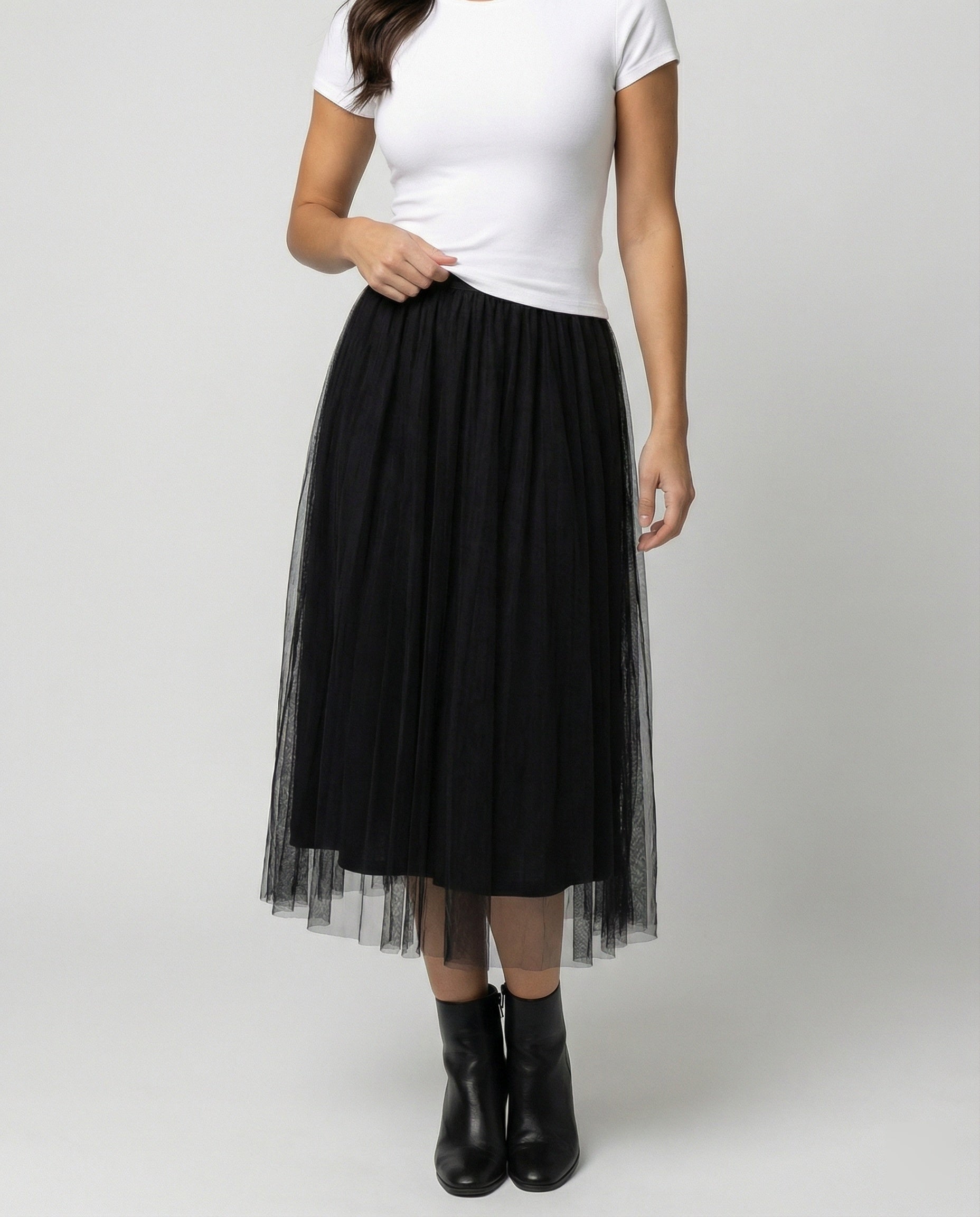 Norvielle Damen Knöchellanger Rock Hohe Taille - Norvielle
