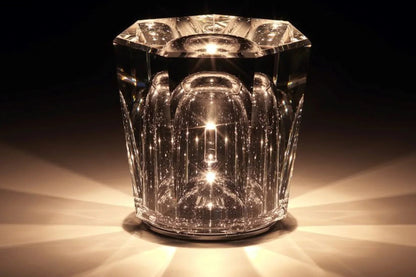 Kristall Tischlampe Diamantoptik 360° Licht Kabellos USB Aufladbar