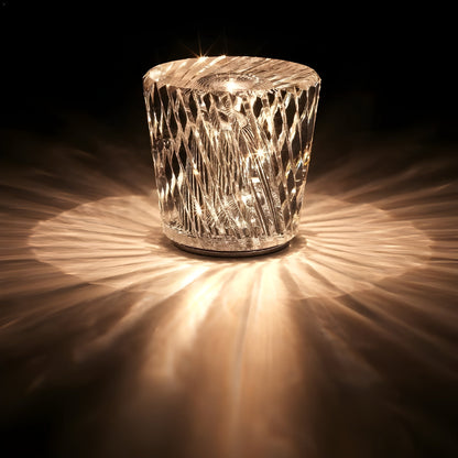 Kristall Tischlampe Diamantoptik 360° Licht Kabellos USB Aufladbar