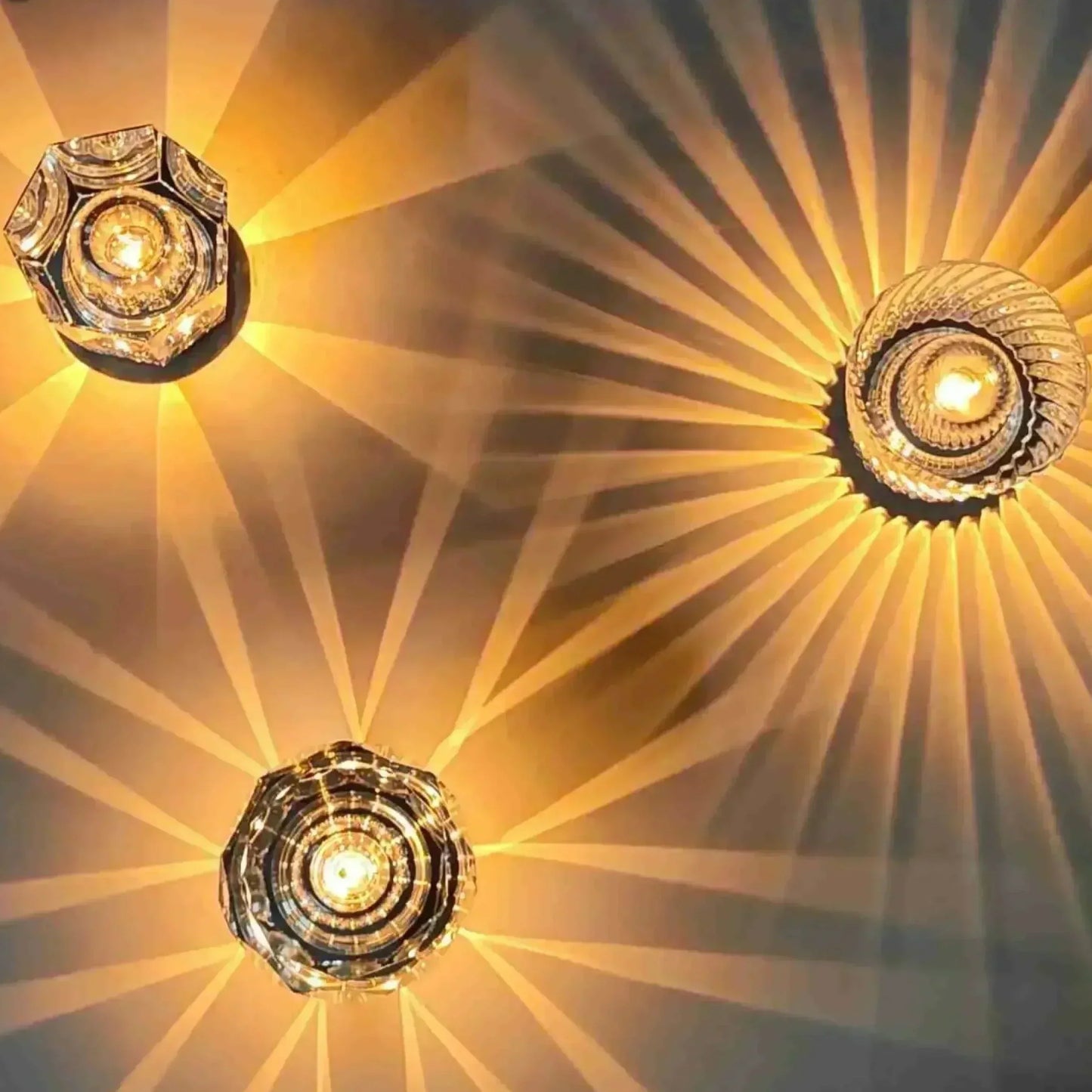Kristall Tischlampe Diamantoptik 360° Licht Kabellos USB Aufladbar