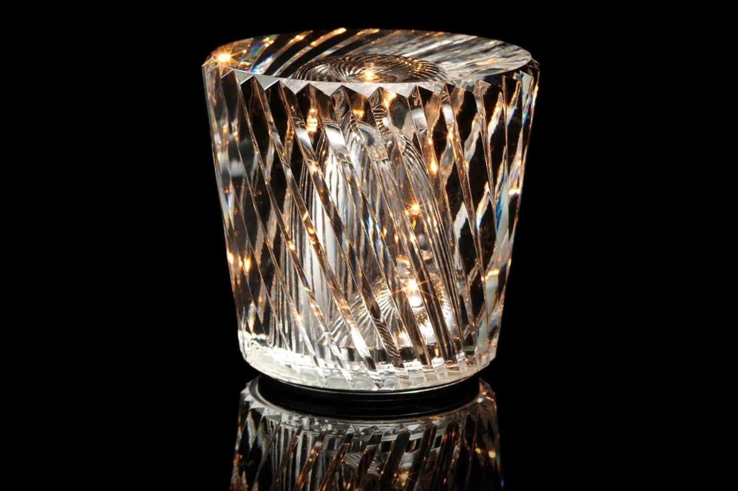Kristall Tischlampe Diamantoptik 360° Licht Kabellos USB Aufladbar