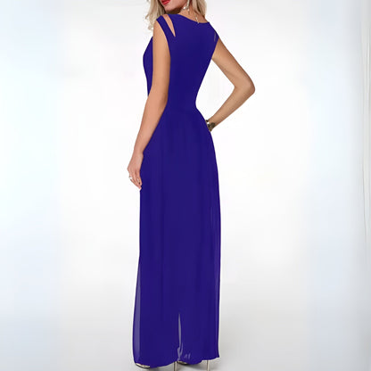 Ärmelloser Hochzeitsjumpsuit Damen Bodenlang