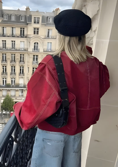 Damen Kurzjacke Reißverschluss Übergangsjacke