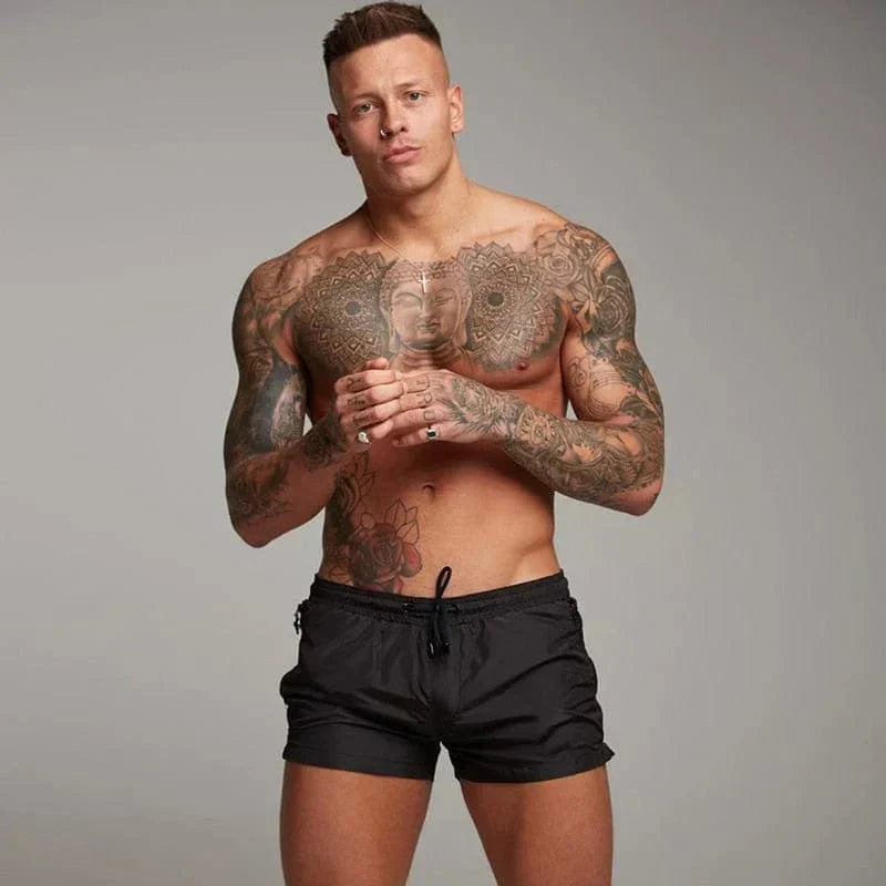 Herren Badeshorts Kurz Mit Tasche