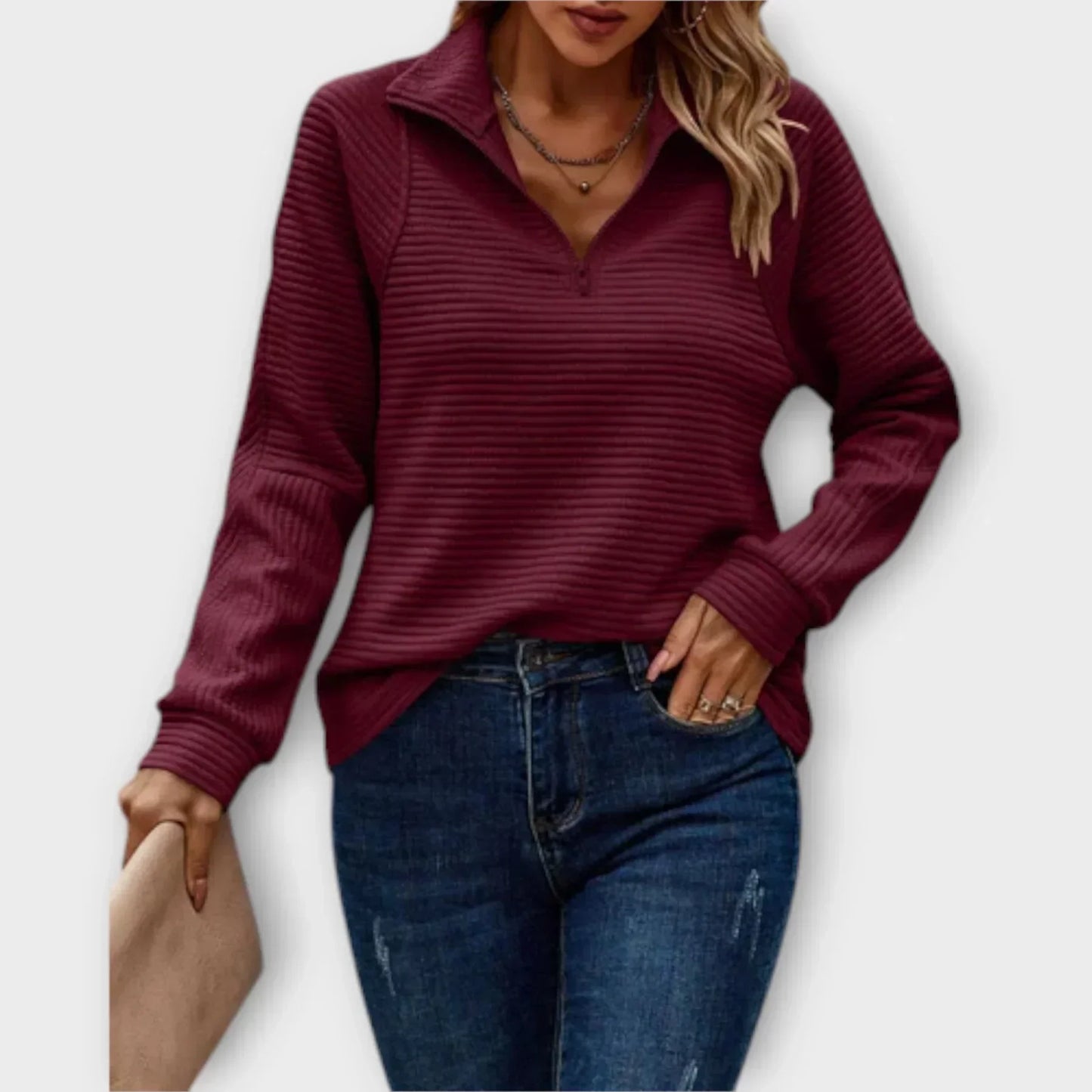 Gisela Damen Halb-Zip Pullover