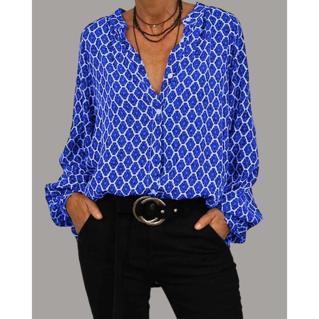 Damen Bluse V-Ausschnitt Leicht
