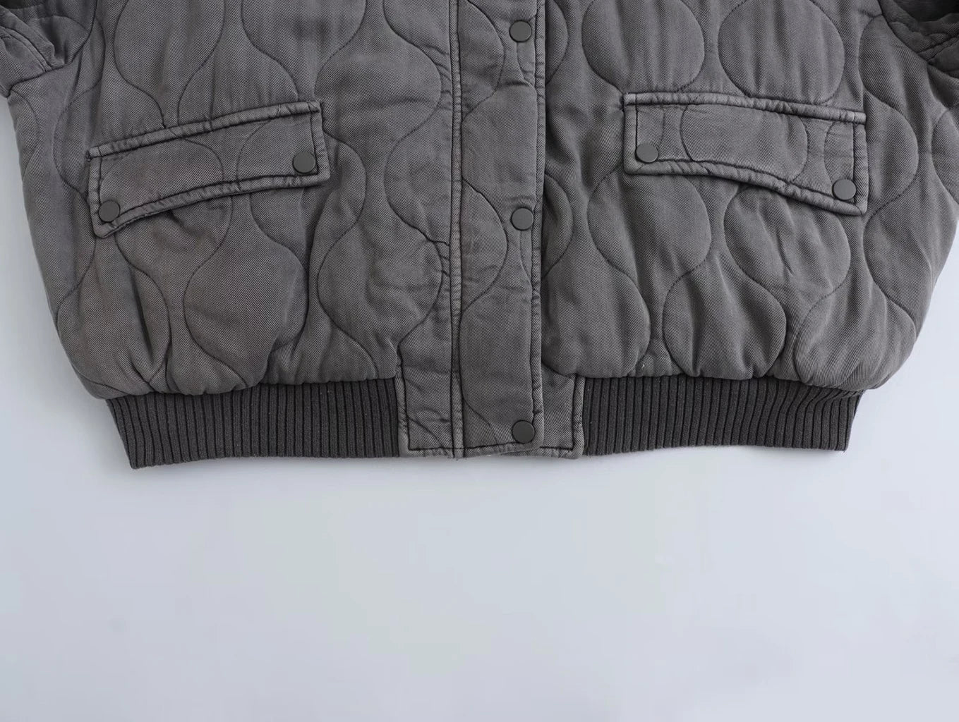 Damen Übergroße Graue Bomberjacke