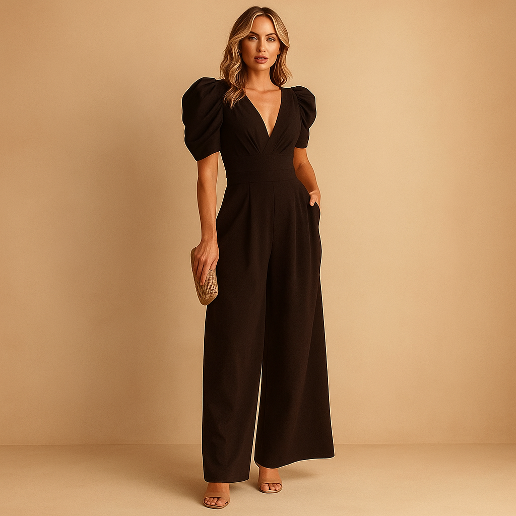 Miyu Damen Jumpsuit Schick Schwarz - Norvielle