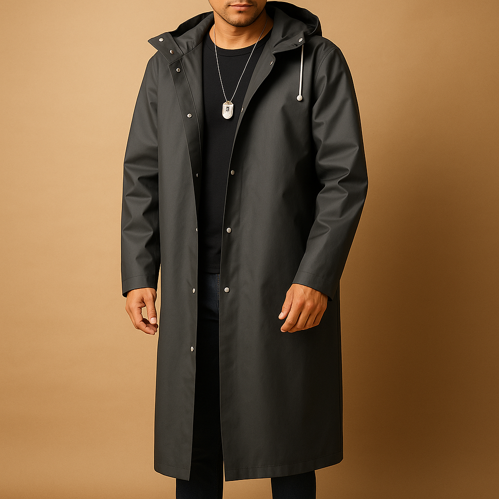Herren Regenjacke Wasserdicht Lang EVA Warm → Herren Regenjacke - Norvielle
