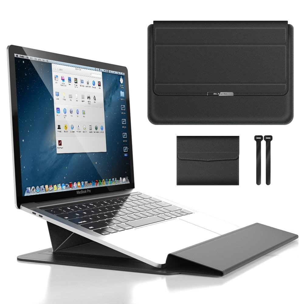 Laptop-Tasche mit Ständer 15,6 Zoll Polyester Schwarz - Norvielle