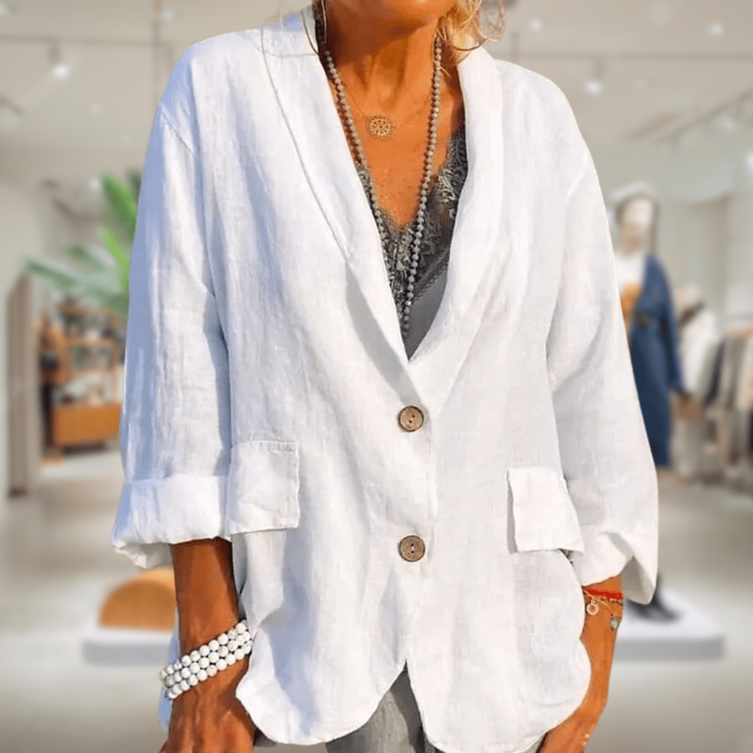 Norvielle Damen Leinenblazer Beige