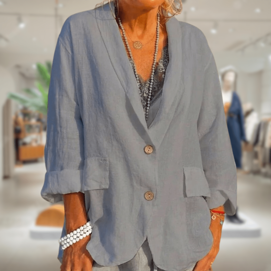 Norvielle Damen Leinenblazer Beige
