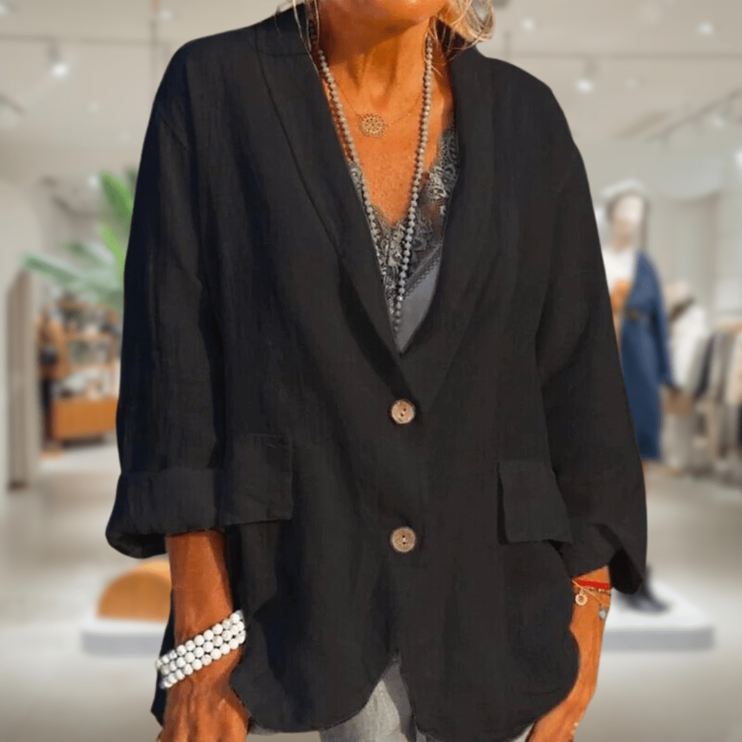 Norvielle Damen Leinenblazer Beige