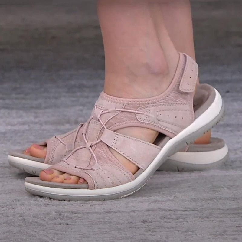 Damen Freizeitsandalen Riemen Zum Gehen Leder