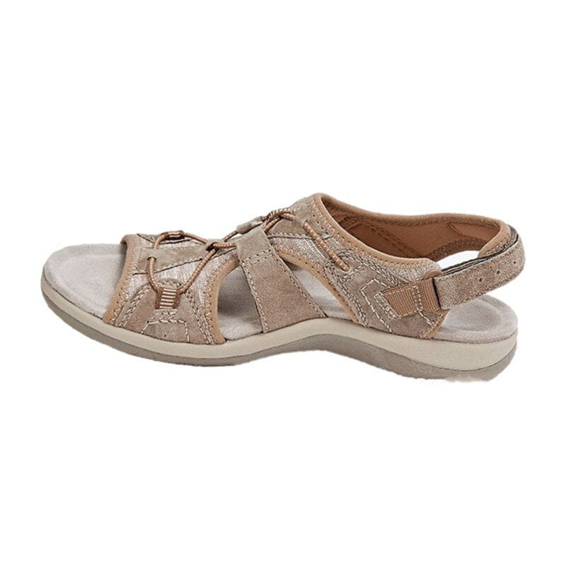 Damen Freizeitsandalen Riemen Zum Gehen Leder