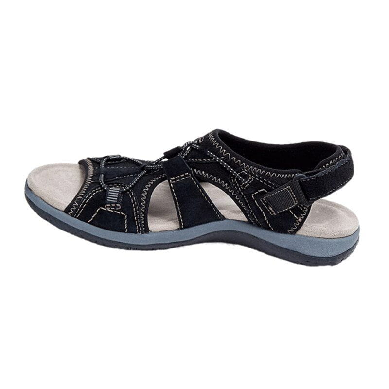 Damen Freizeitsandalen Riemen Zum Gehen Leder