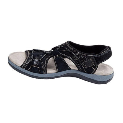 Damen Freizeitsandalen Riemen Zum Gehen Leder