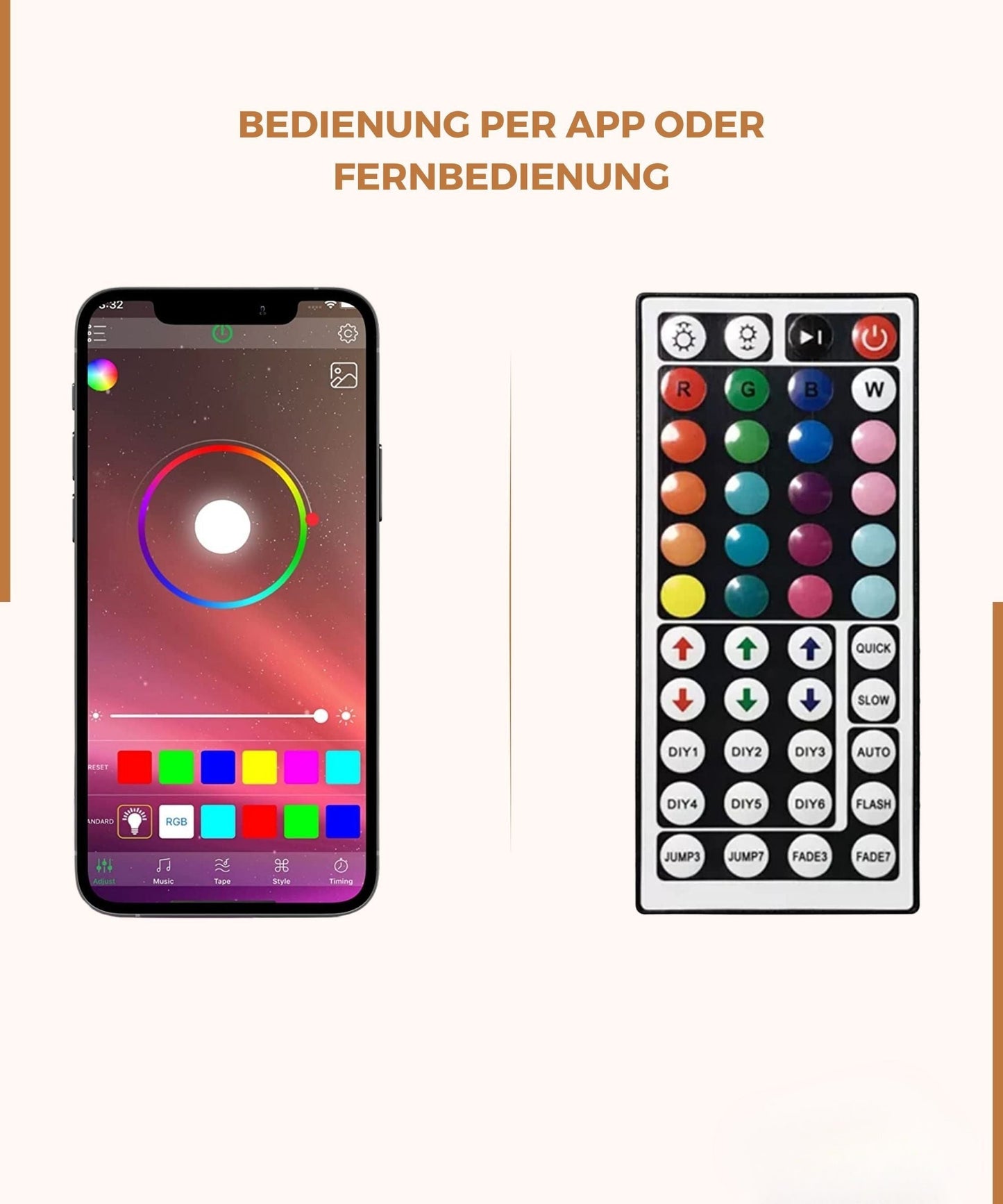LED Streifen 15m mit App und Fernbedienung