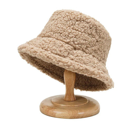Damen Bucket Hut Weich Warm Beige