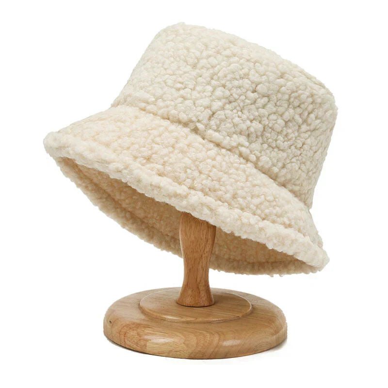 Damen Bucket Hut Weich Warm Beige