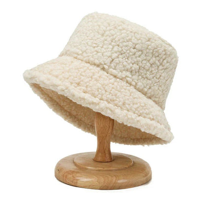 Damen Bucket Hut Weich Warm Beige