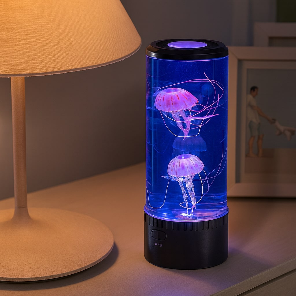 LED Tischlampe Quallen-Effekt Nachtleuchte
