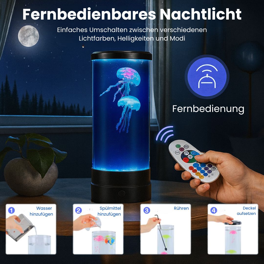 LED Tischlampe Quallen-Effekt Nachtleuchte