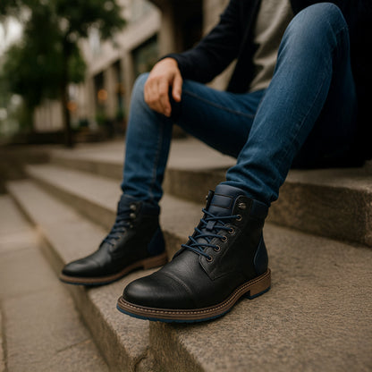 Herren Lederstiefel Vintage Ankle Boots