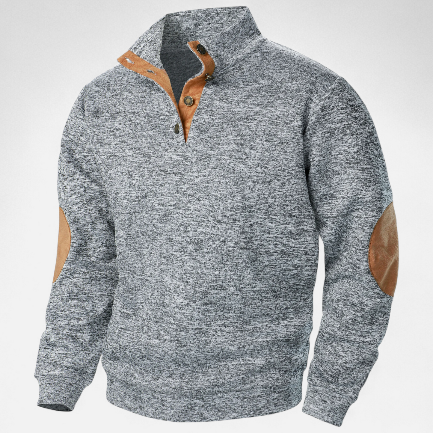 Levi Herren Strickpullover Stehkragen Patchwork