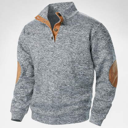 Levi Herren Strickpullover Stehkragen Patchwork