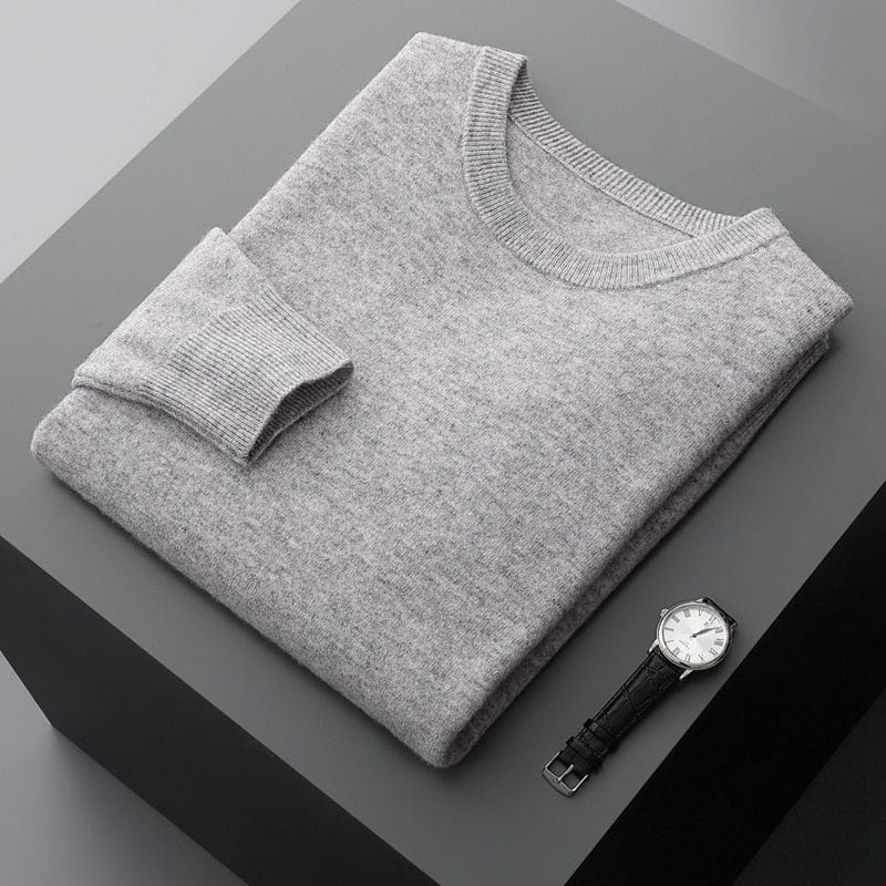 Herren Klassischer Pullover Rundhalsausschnitt