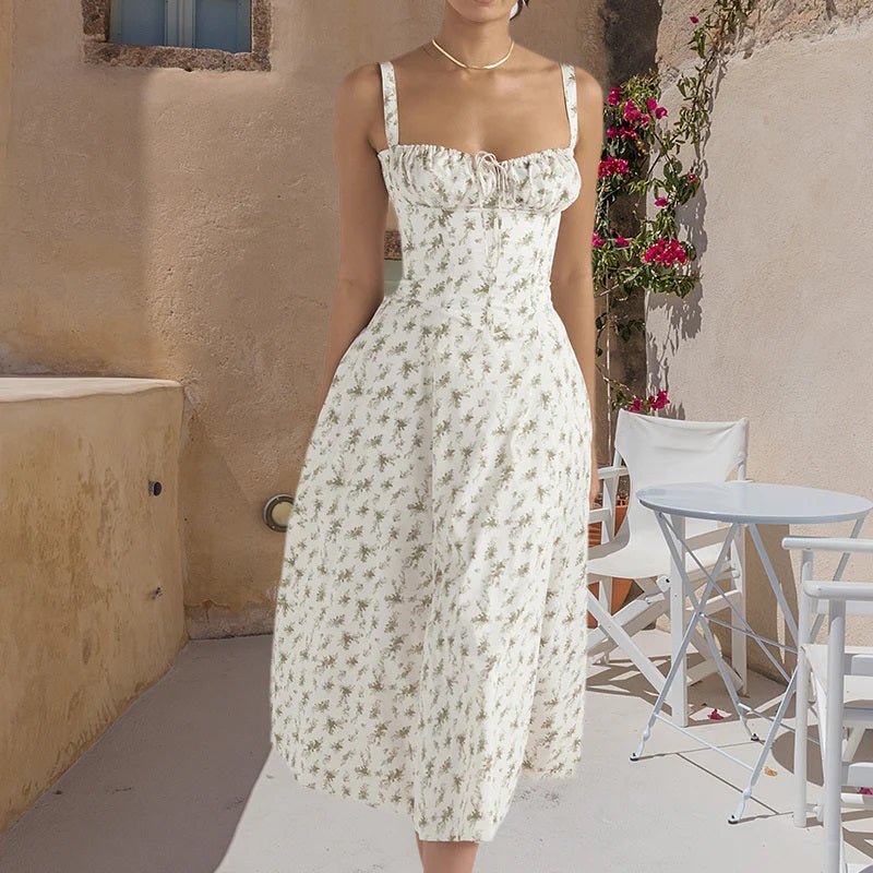 Damen Sommerkleid Midi mit Trägern und Bustier