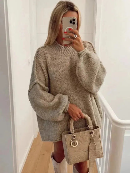 Übergroßer Herbstpullover Damen Gemütlich - Norvielle