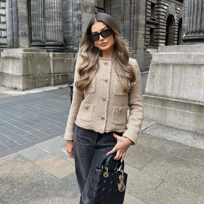Damen Tweedjacke Beige
