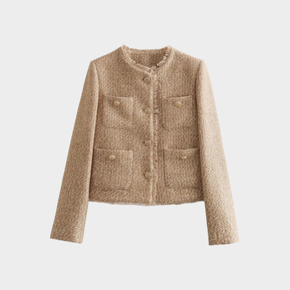 Damen Tweedjacke Beige